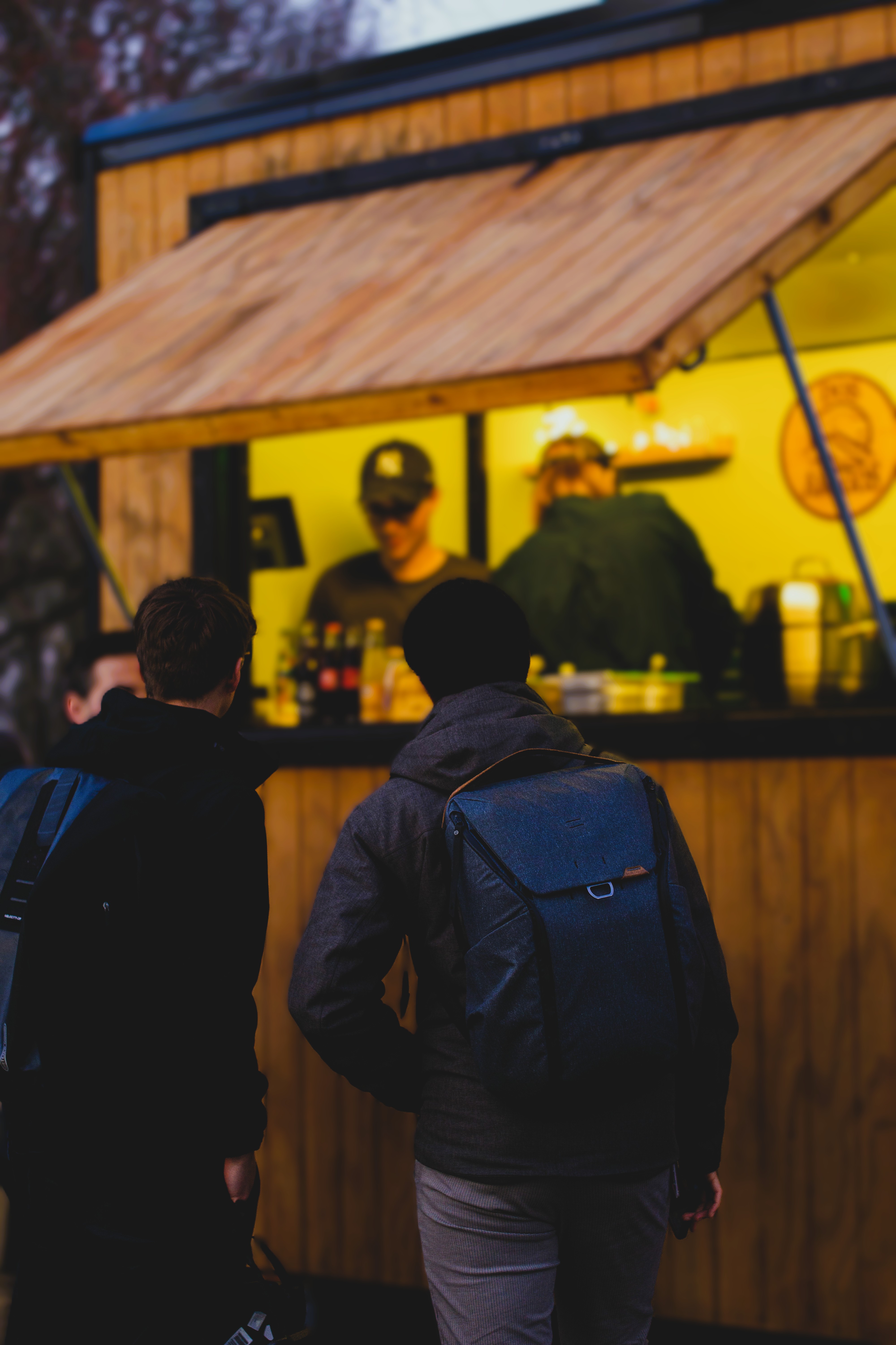 Happy customers enjoying burritos